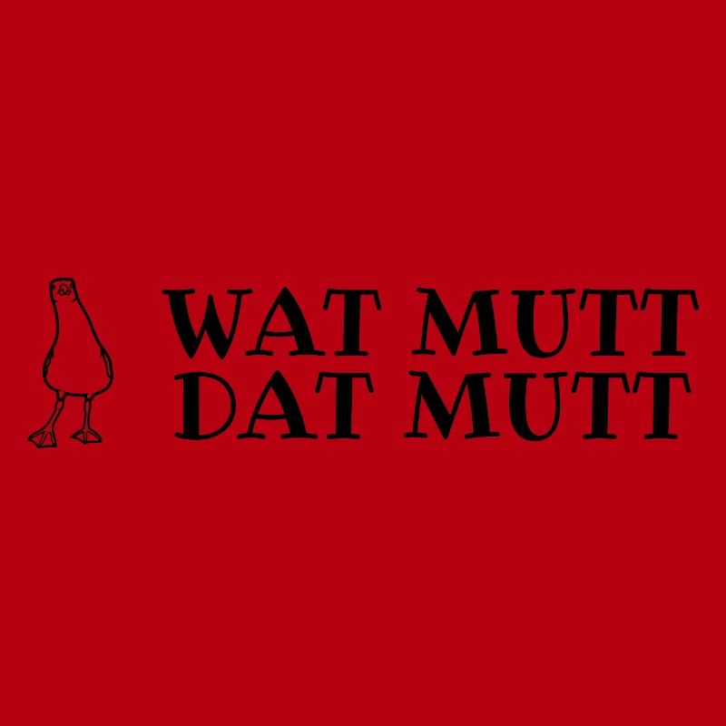 Plattdeutscher Spruch mit Möwe Wat mutt, dat mutt