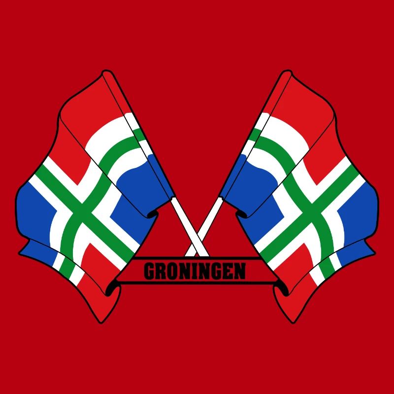 Two flags text GRONINGEN
