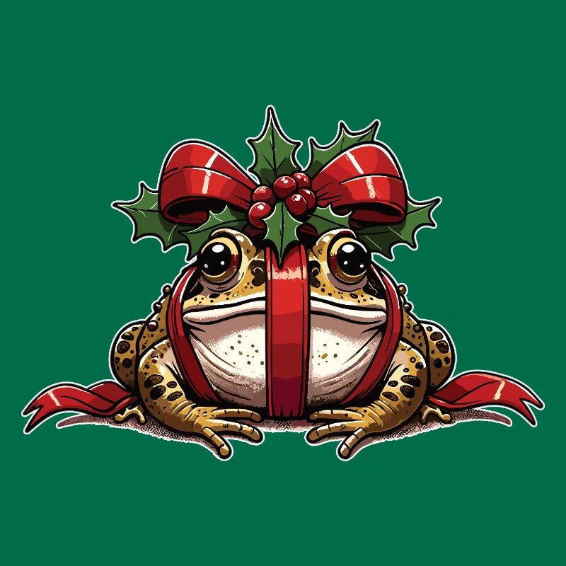 Mistle-Toad Funny Christmas Toad Frog
