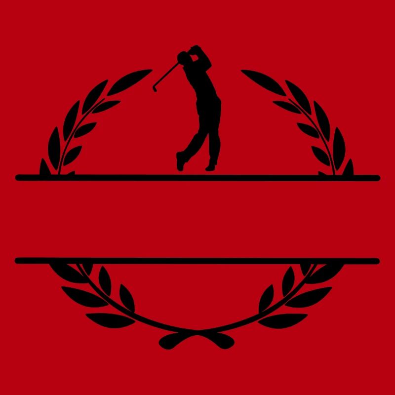 Golfer im Lorbeerkranz-Monogramm