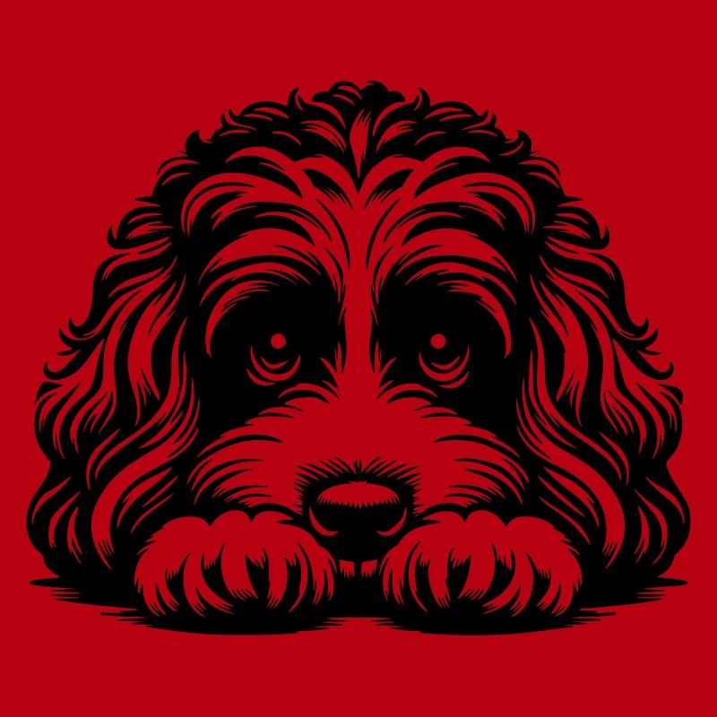 Cavapoo Kopf mit Pfoten