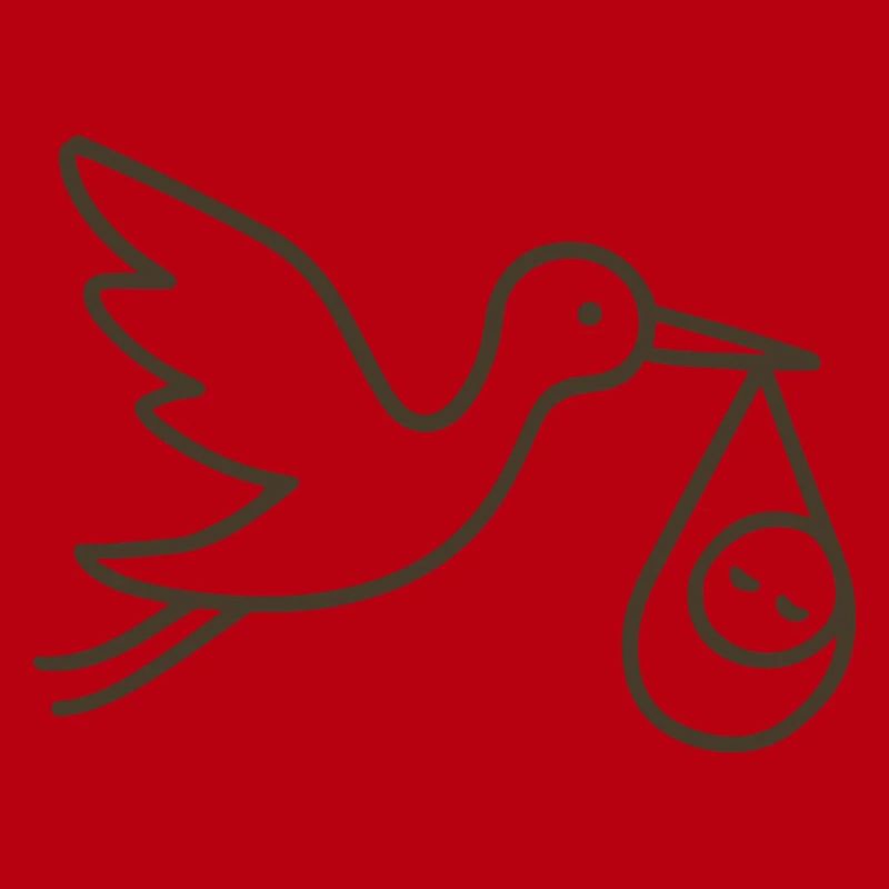 Cigogne avec bébé enfant - Arrivée minimale de bébé