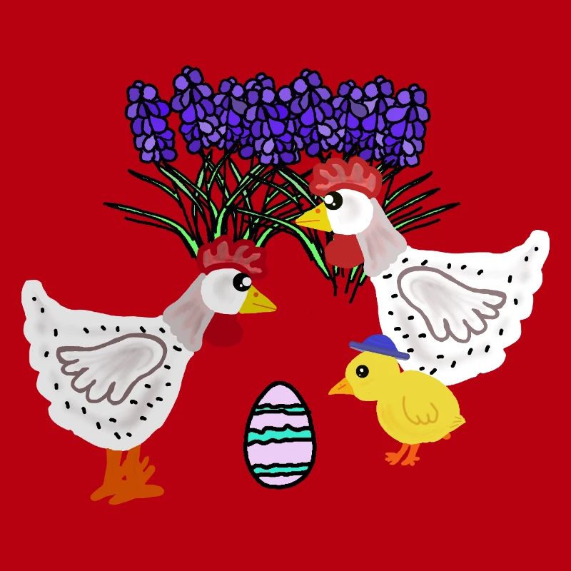 Spring Chickens with Easter Egg Chicken Chicks