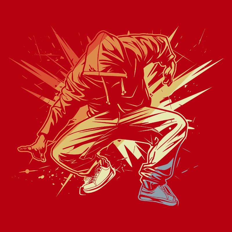 Breakdancer dessinant vintage