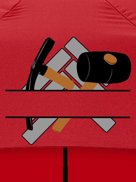 Pflastererlogo mit transparenter Stange dazwischen