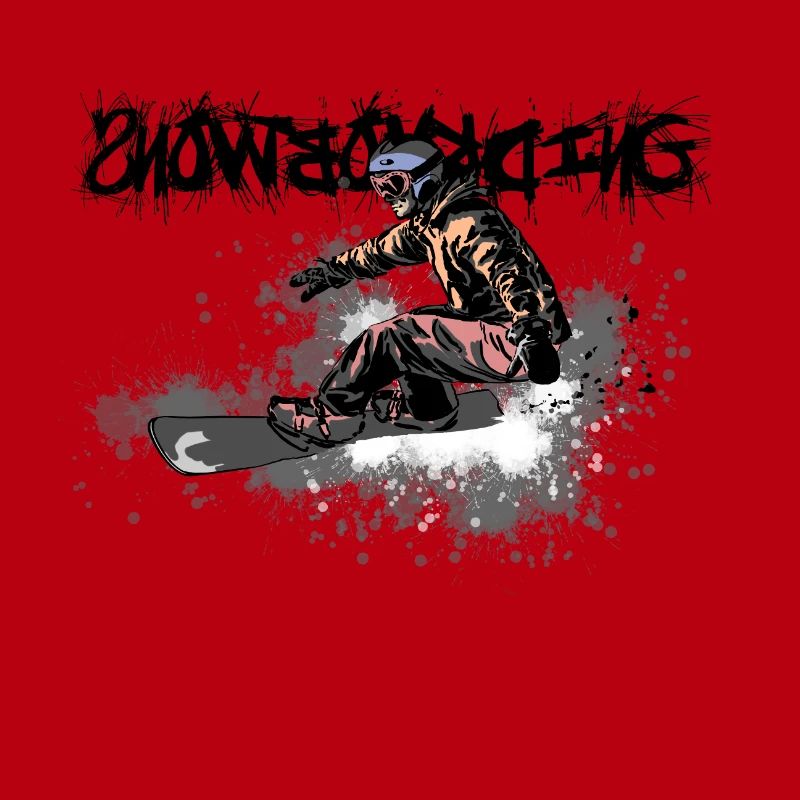 Dynamischer Snowboarder im Actionstil