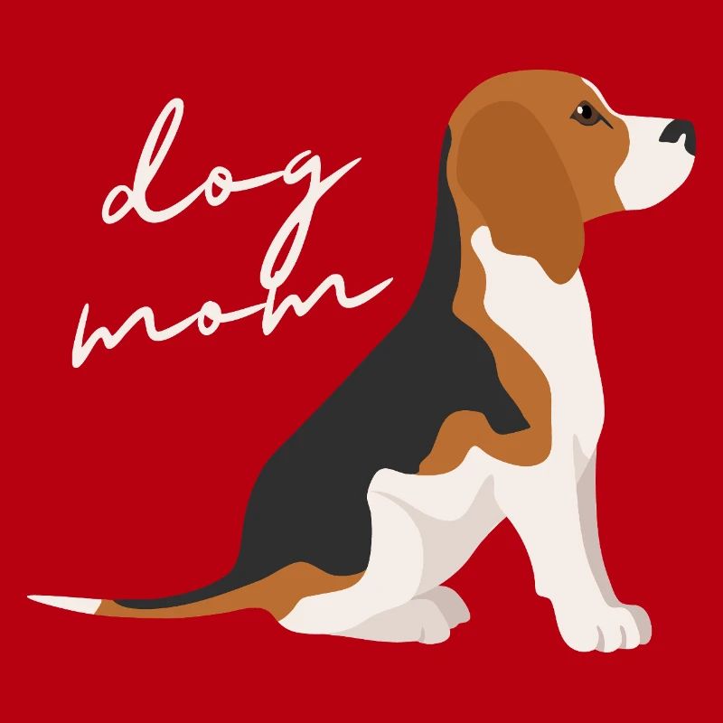 Beagle Mom Script Badge