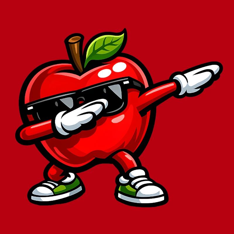Dabbing Roter Apfel