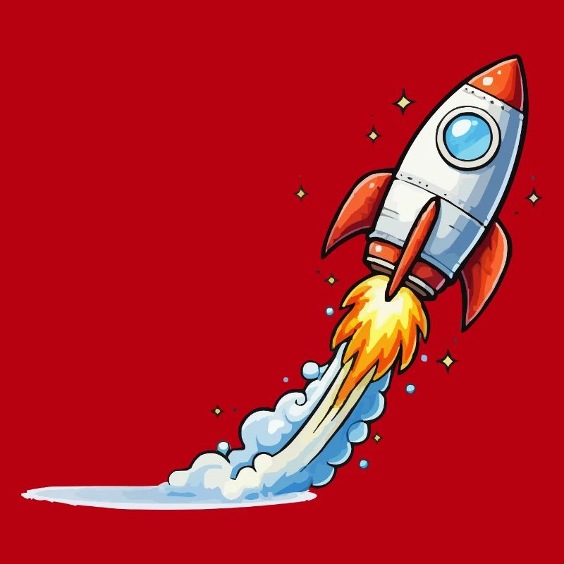 Conception de dessins animés Rocket Launch