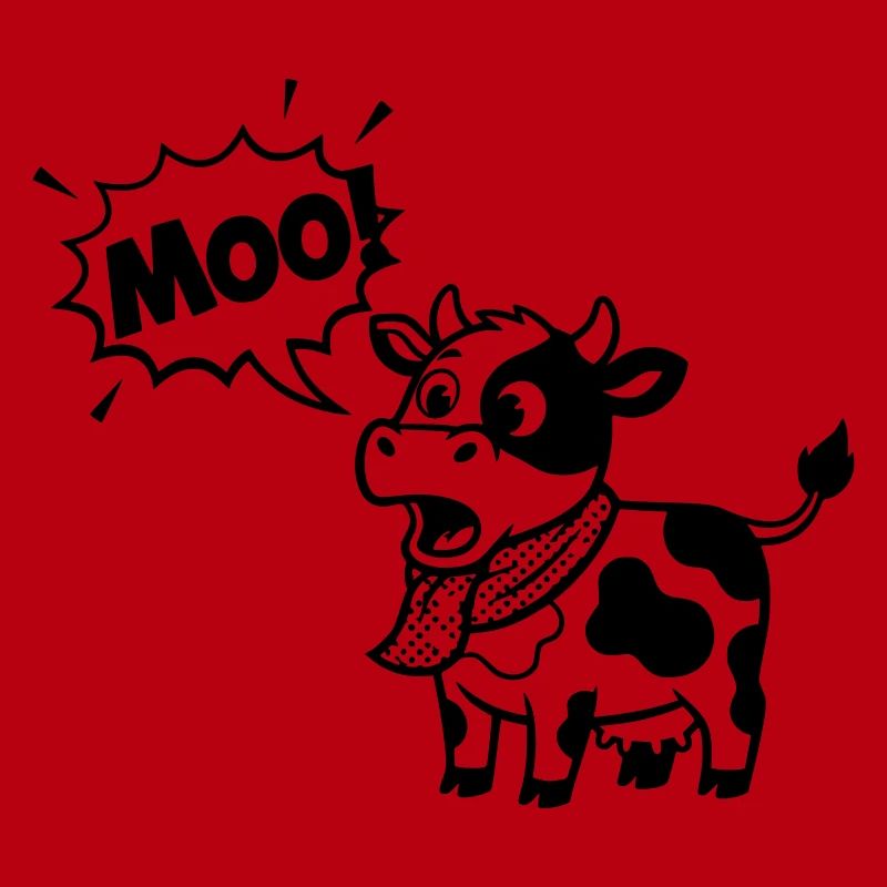 Witzige Kuh Moo Comic Sprechblase