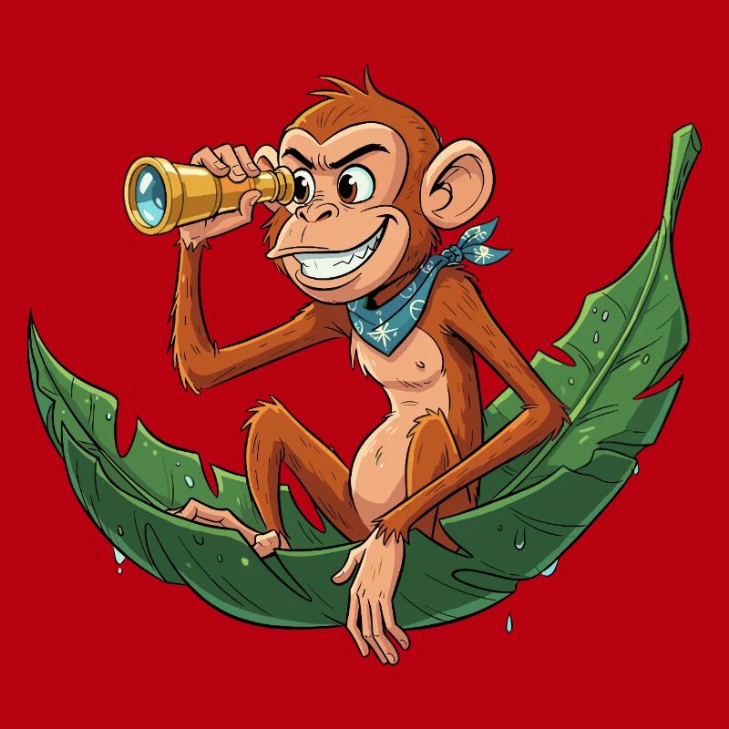 Singe d’aventure avec télescope