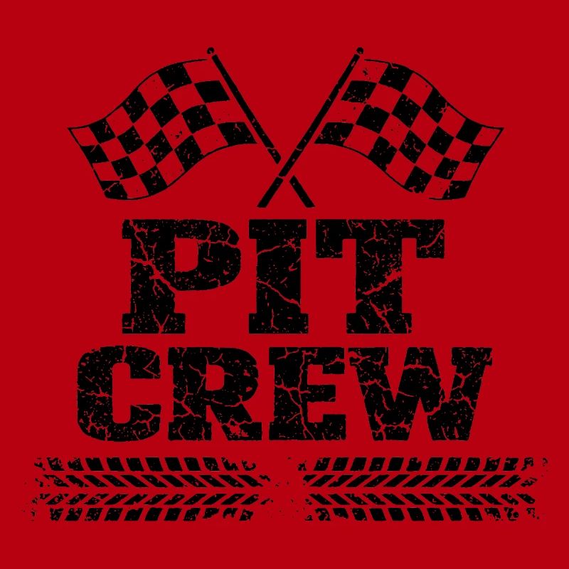 Pit Crew Équipe de Course Automobile Vintage