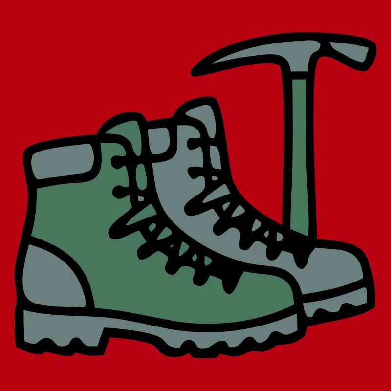 Wanderschuhe Eispickel Bergsteiger Alpen Wanderer