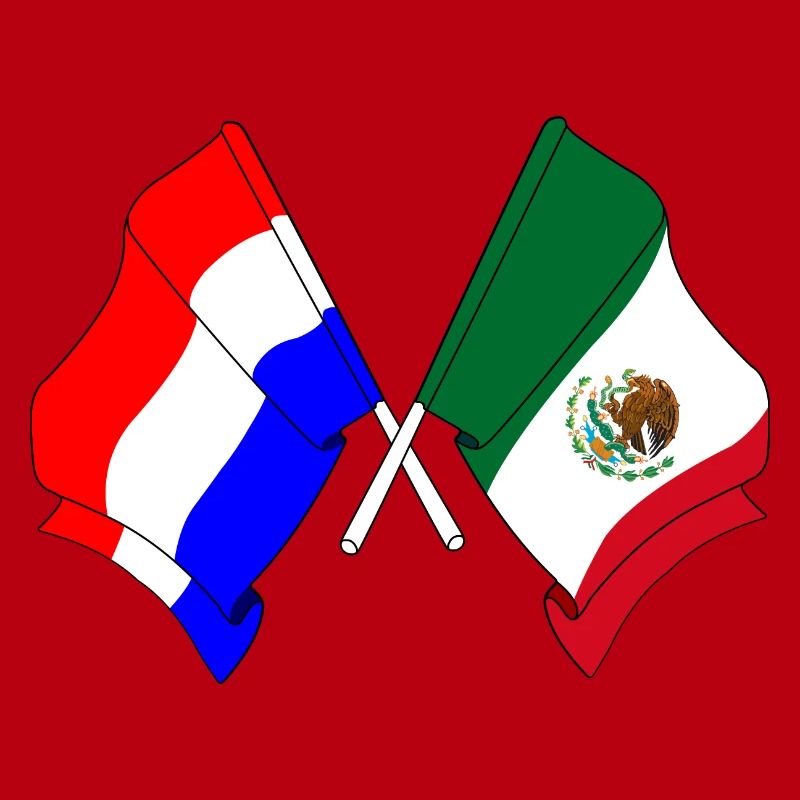 Drapeau Pays-Bas, drapeau Mexique