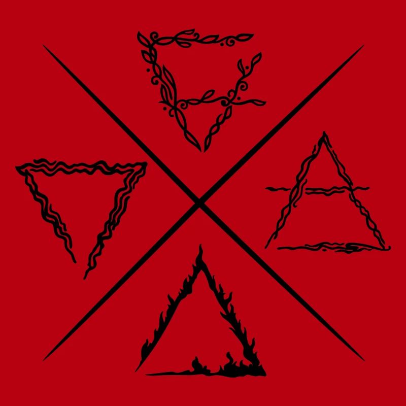 Vier Elemente Symbole