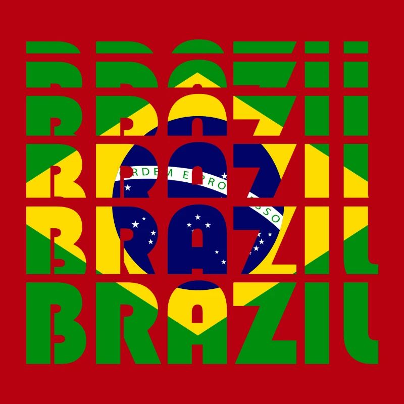 Brazil Flags Grid Pattern