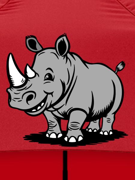 Witziger Rhino Cartoon im Graustil