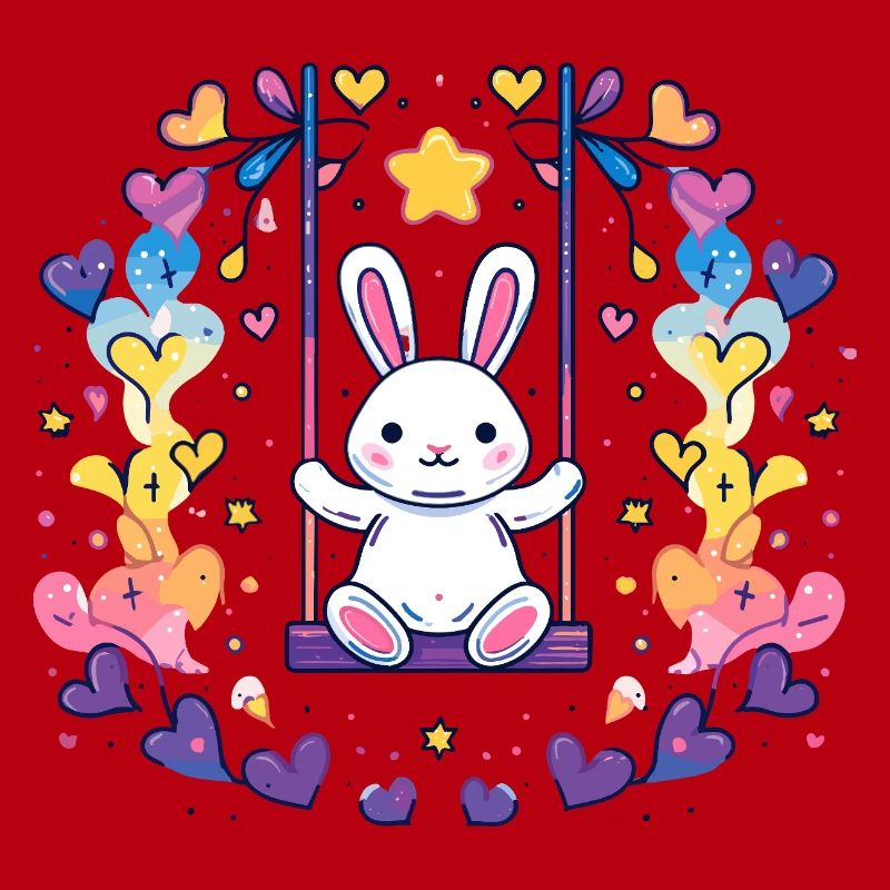 Cheerful bunny swing design