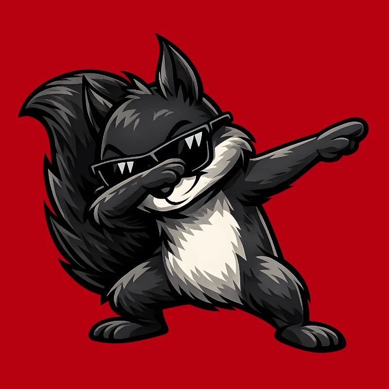 Dabbing Schwarzes Eichhörnchen