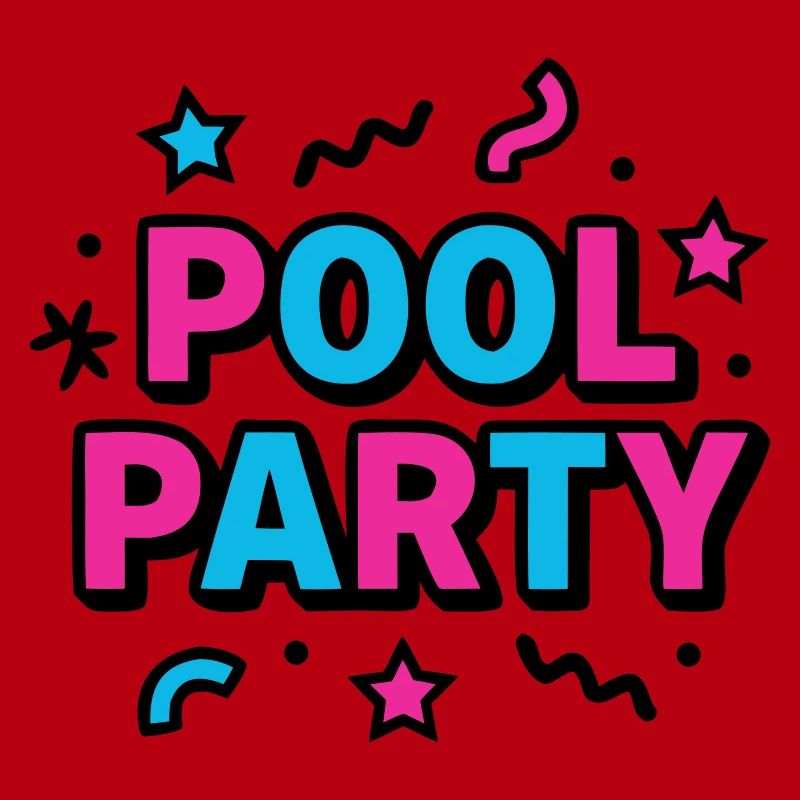 Pool Party 90s Lettering