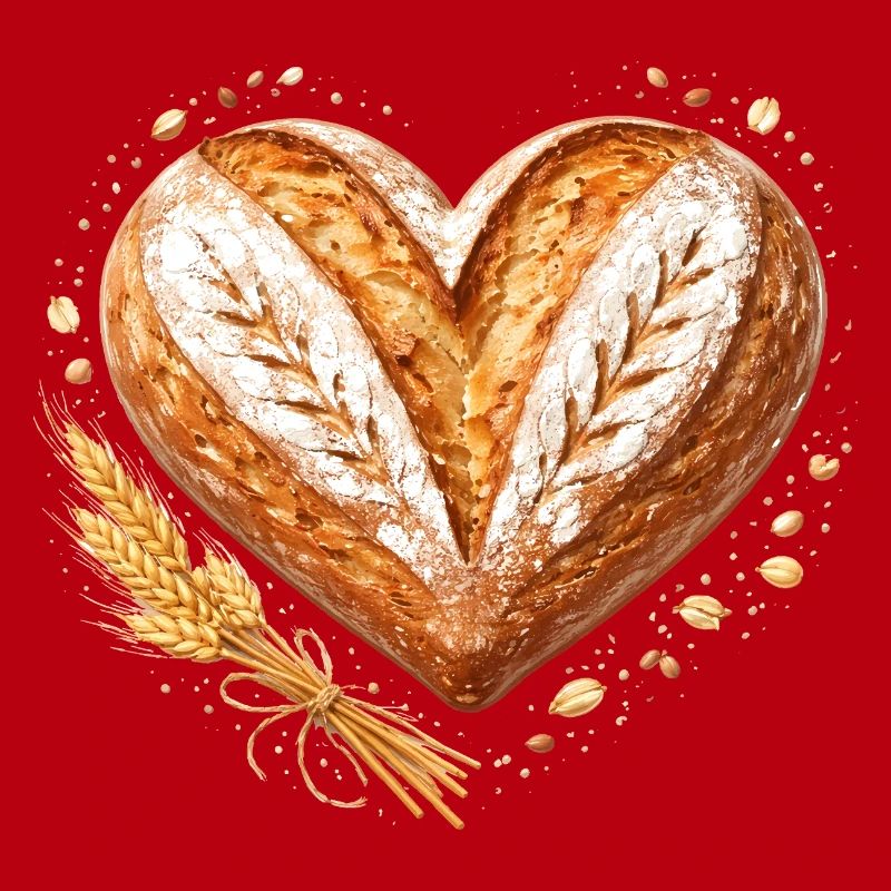 Heart Bread Baking Sourdough Baker Design