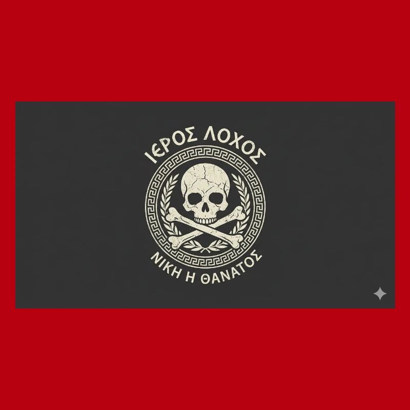 Skull in Laurel Circle Pattern
