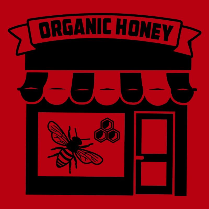 Bio-Honigladen oder msrkt mit Banner und t