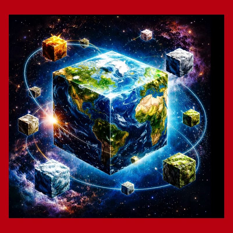 Cube terrestre dans l’espace