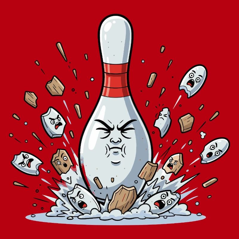 Exploding Bowling Pin Cartoon