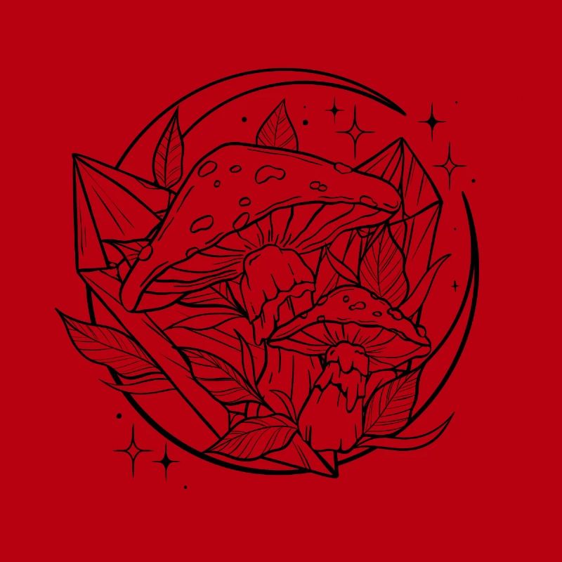 Witchy Toadstool with Magic Crystal