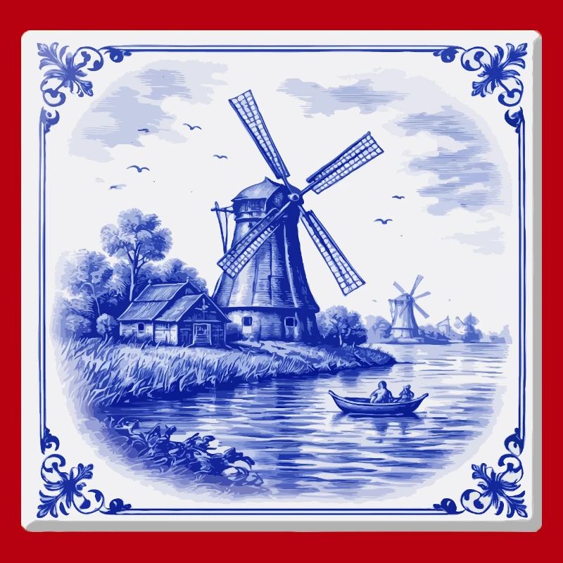 Delfter Windmühle am See