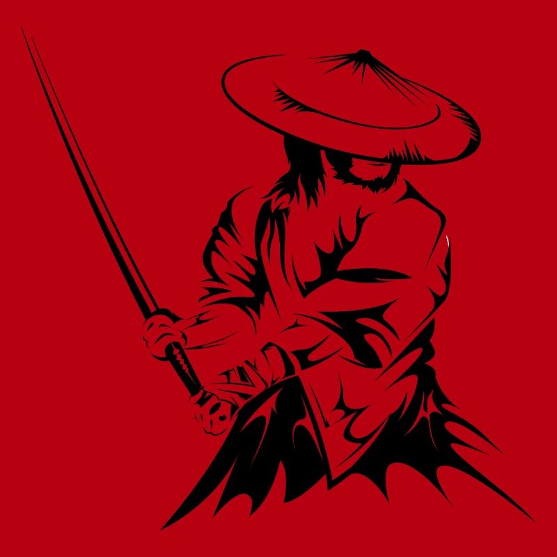 samurai sword fighter present geschenk art work