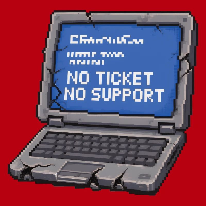 Pas de ticket, pas de support Admin IT Spruch