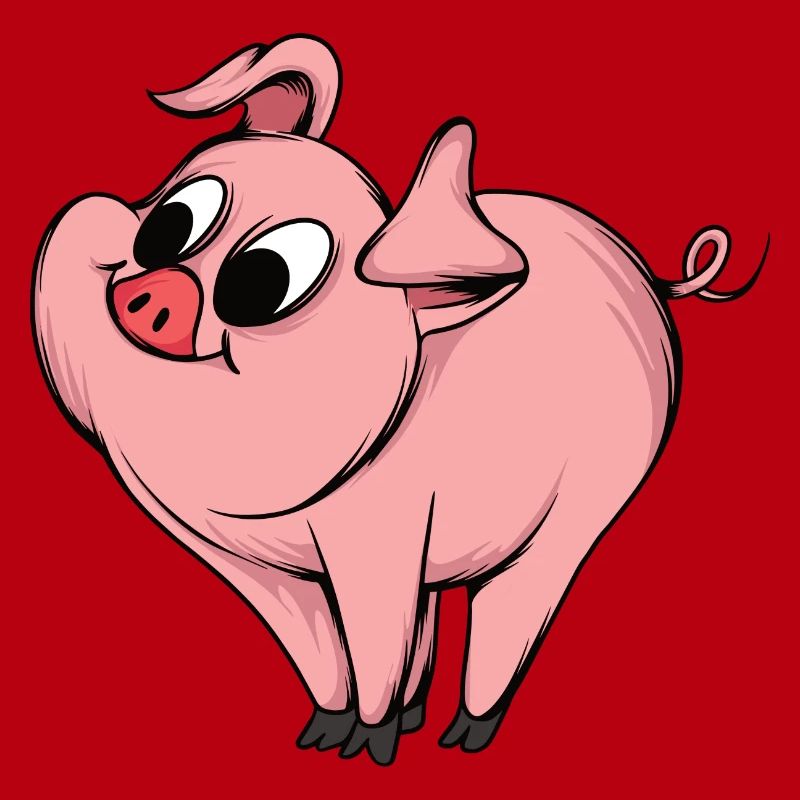 Conception de dessin animé de cochon ludique