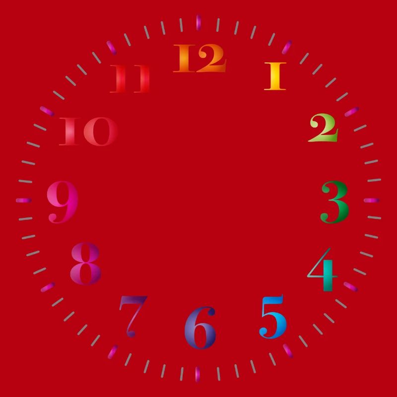 Dial with colored digits without clock hands