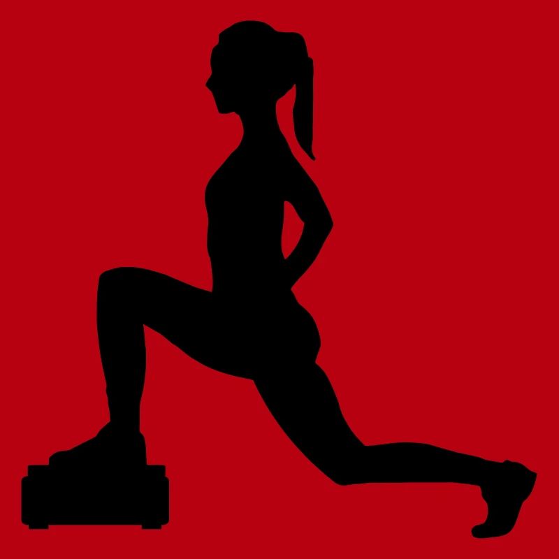 Mädchen oder Dame, die Schritte oder Aerobic macht