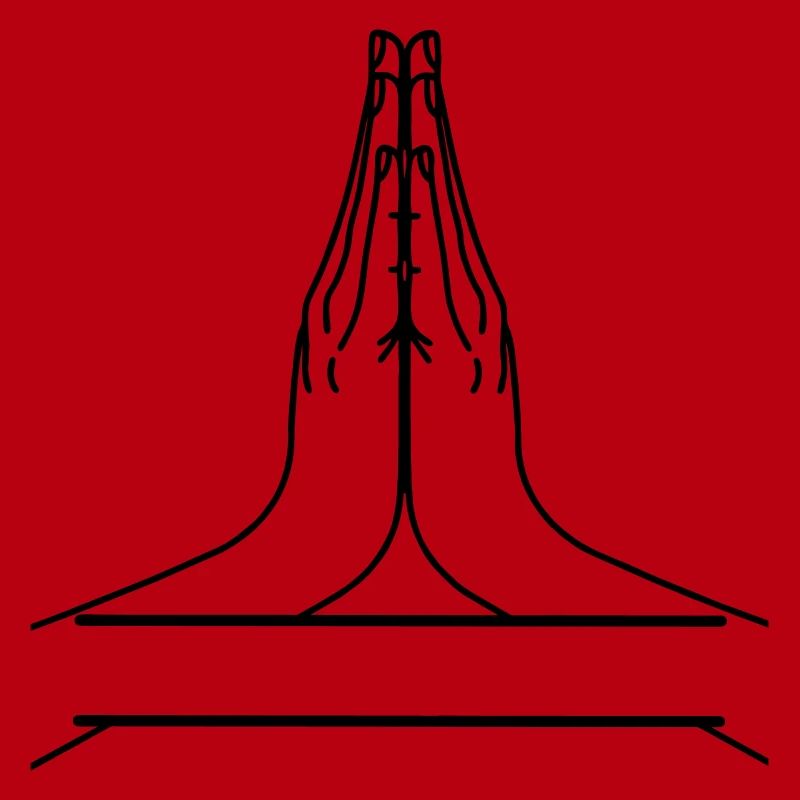 Namaste two hands with text bar.