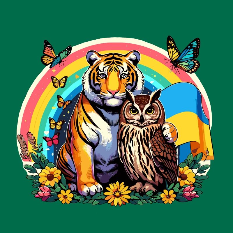 Tiger Eule Regenbogen