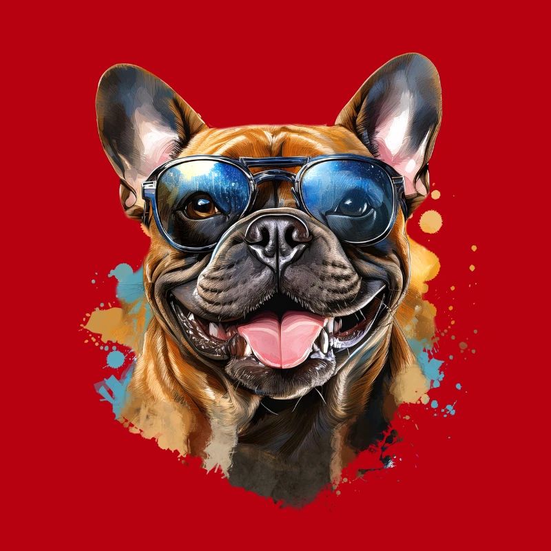 Frenchie avec lunettes de soleil