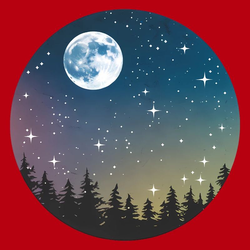 Celestial Night Forest Pattern