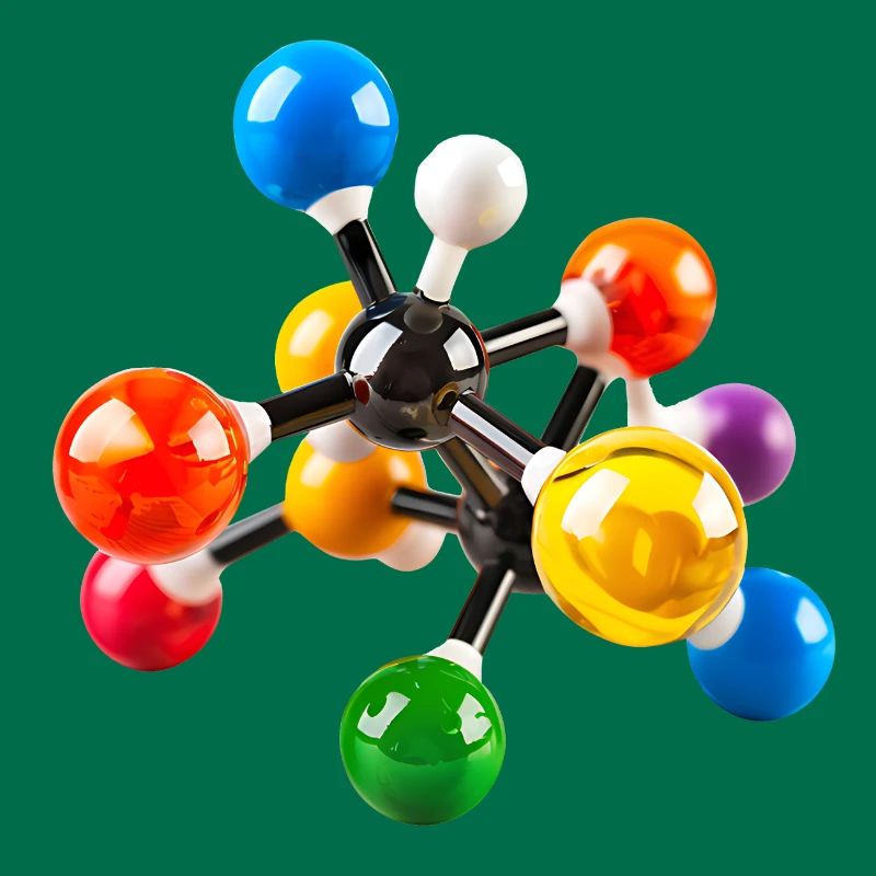 Colorful Molecular Structure Pattern