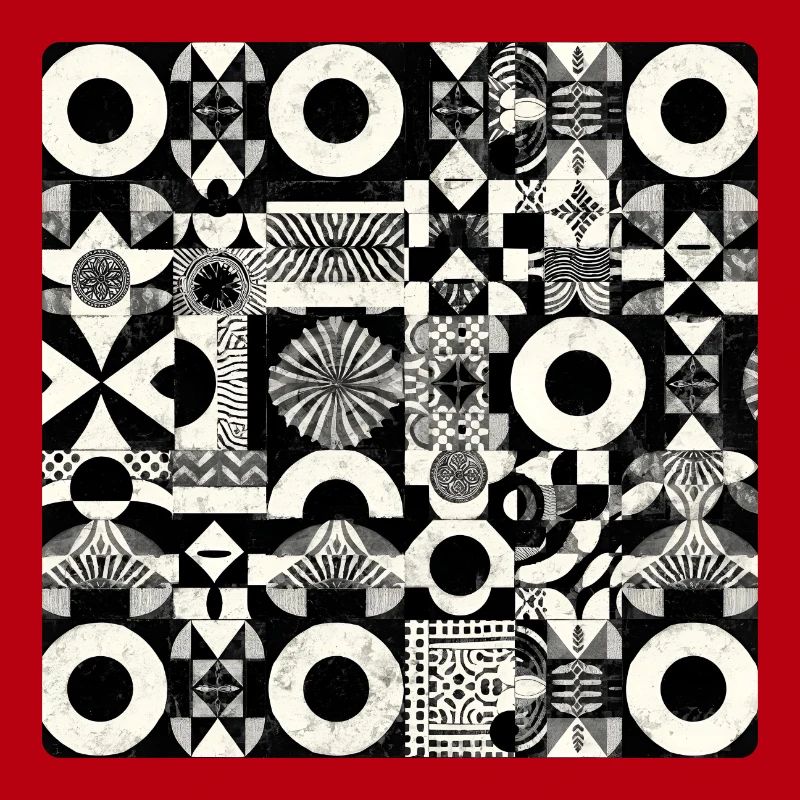 Abstract Black and White Pattern Geometry