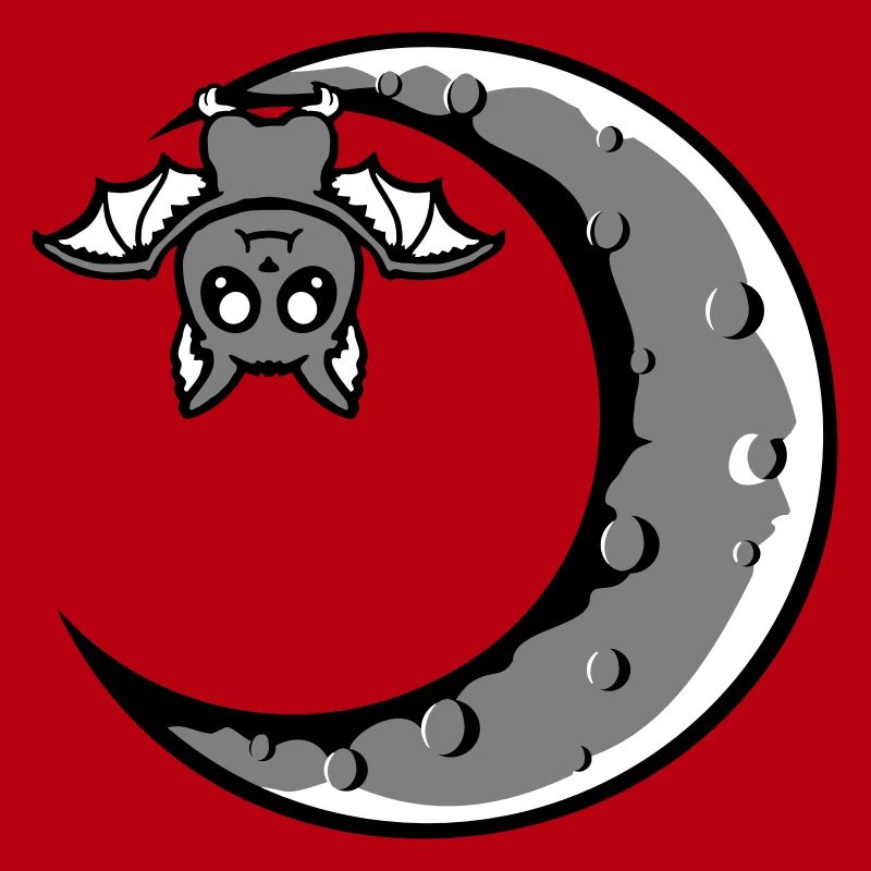Cute Bat Crescent Moon Hanging Halloween Night