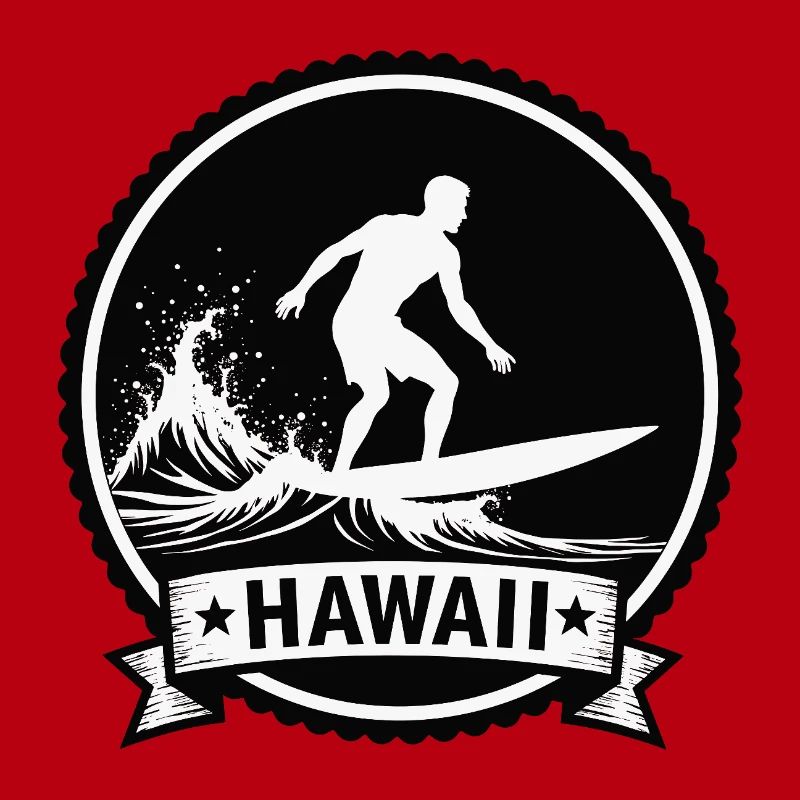 Hawaii Surf Wave Badge