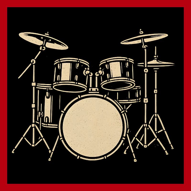 Black Silver Drumset Illustration