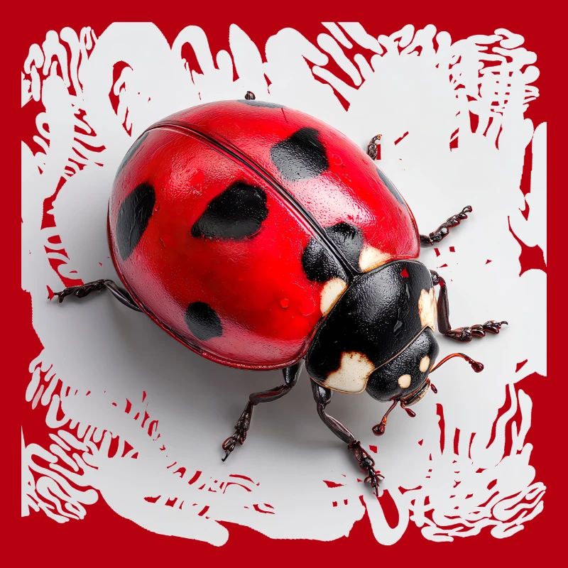 Red Ladybug Pattern Seven-Point