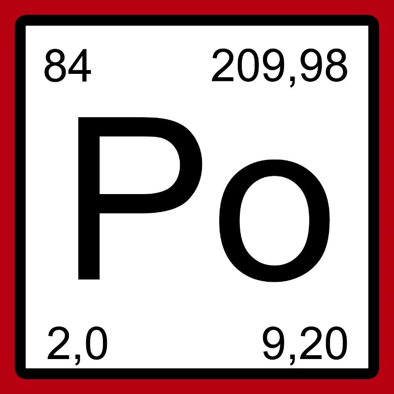 Tableau de la période de conception des éléments Po en polonium