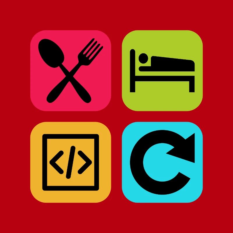 Eat Sleep Code Repeat Funny Quote Dev