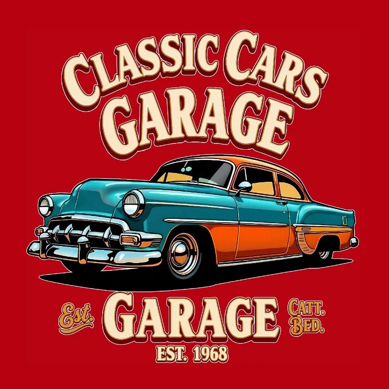 Impression de garage de voitures classiques