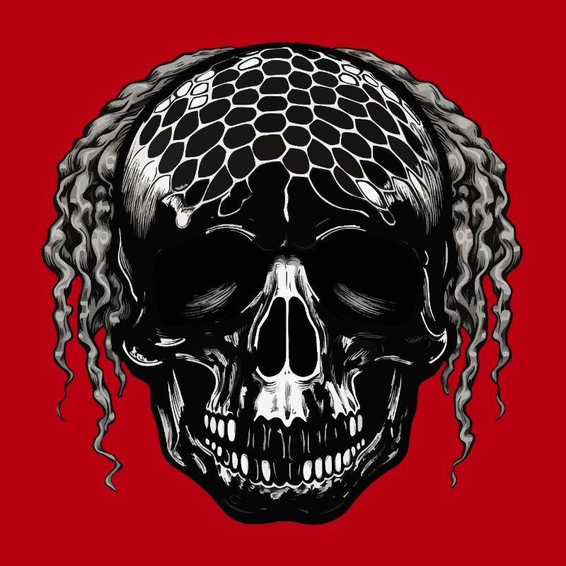 Skull with Mesh Pattern Dreadlocks